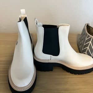 Open Edit, white booties never worn